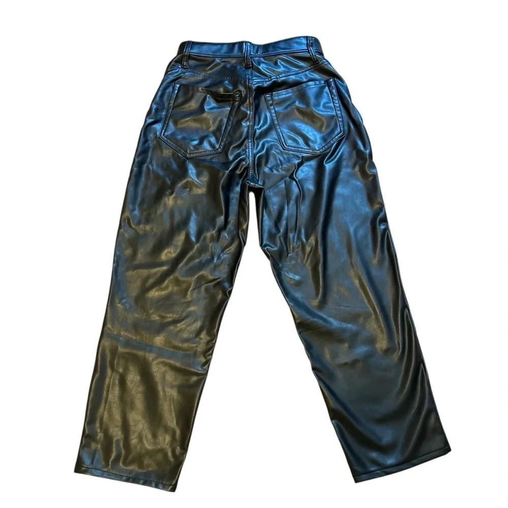 Abercrombie and Fitch | The Ankle Straight Super High Rise Vegan Leather Pants